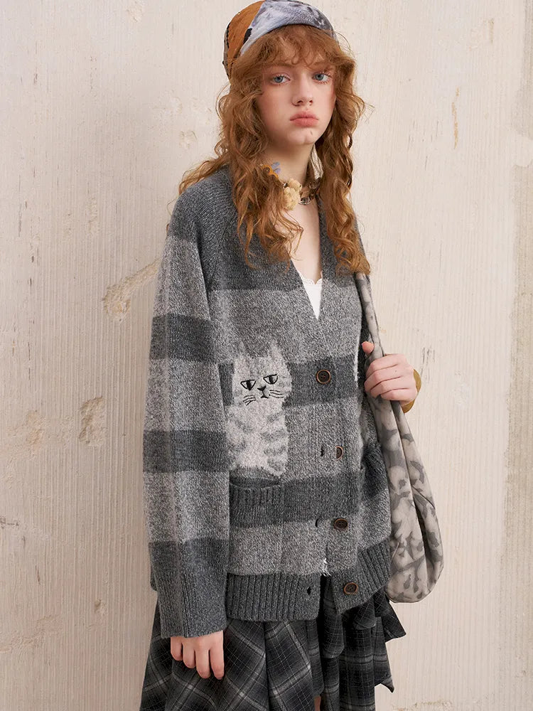 Relaxed-Fit Long-Sleeve Knit Cardigan【s0000014062】