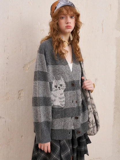 Relaxed-Fit Long-Sleeve Knit Cardigan【s0000014062】