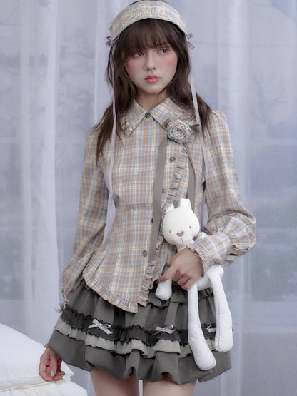 Bow flower bud skirt【s0000014375】