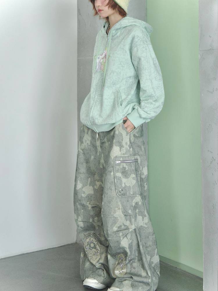 Rhinestone Paratrooper Camo Pants【s0000014449】