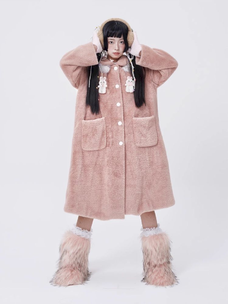 Retro Cute Rabbit Tweed Coat【s0000005585】