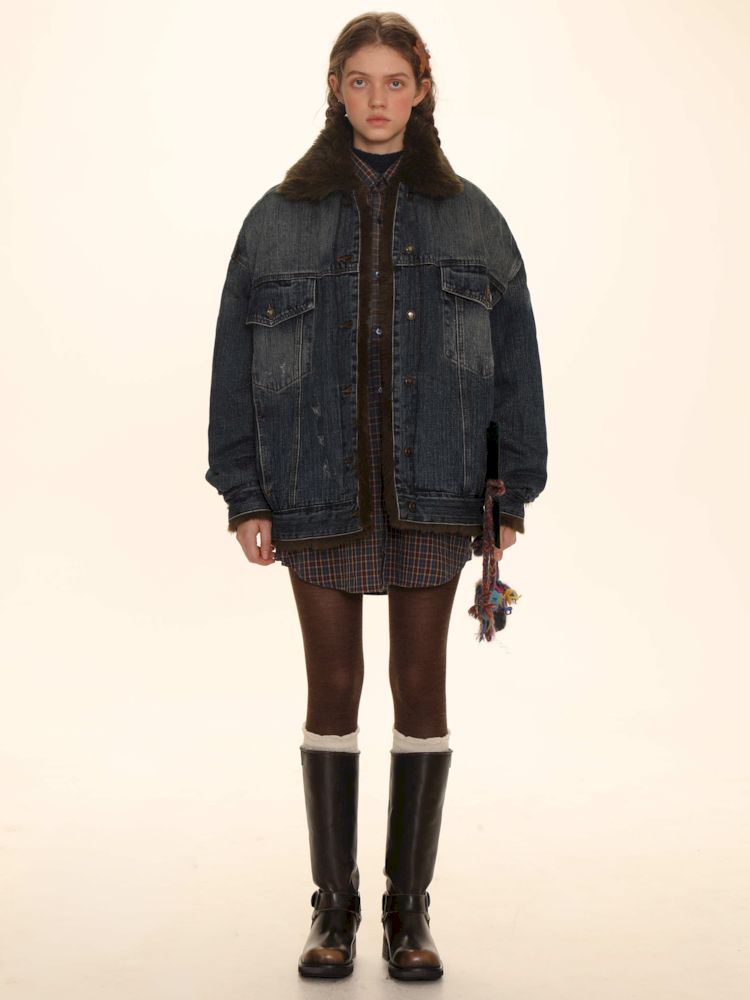 Fluffy loose warm cotton jacket 【s0000006005】