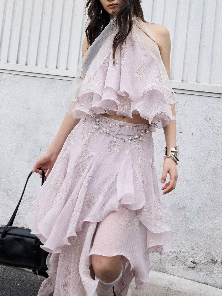 Romantic Ruffle Two-Piece Dress【s0000016868】