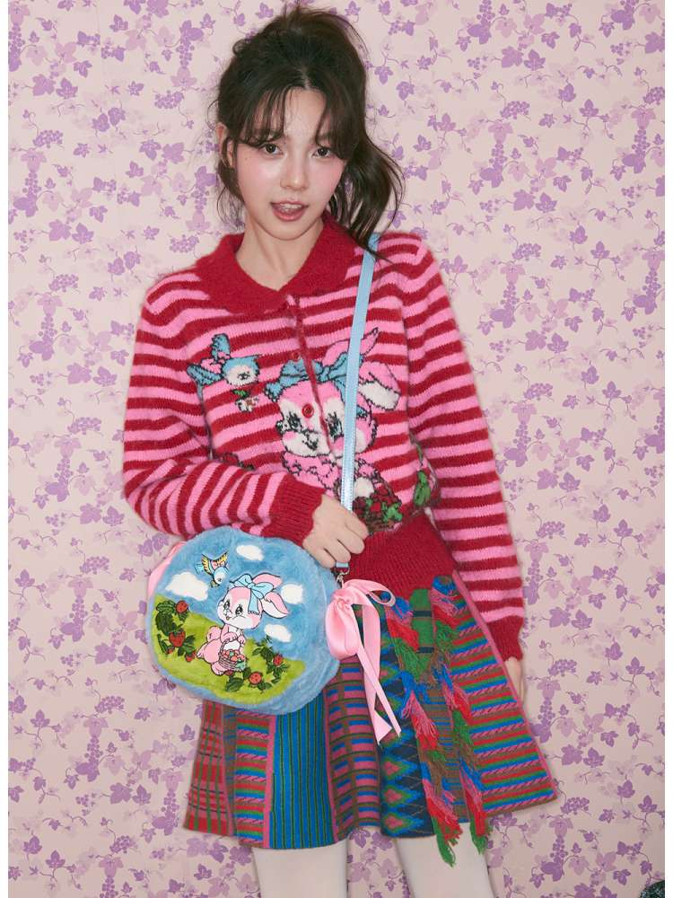 Blue Rabbit Plush Round Cake Bag【s0000015373】