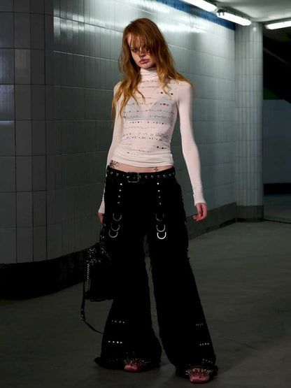 Wool Blend Emoji Stripe Turtleneck【s0000014648】