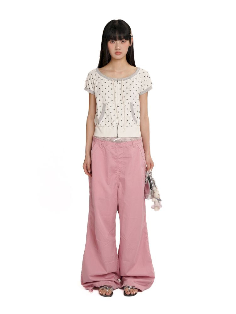 Relaxed fit adjustable cuffs casual pants【s0000012547】