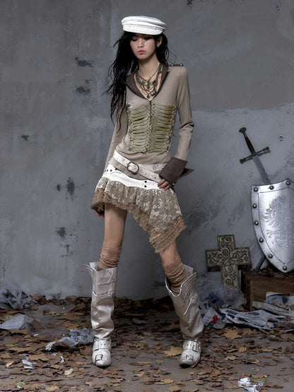 Heavy Work Irregular Piece Culottes【s0000014654】