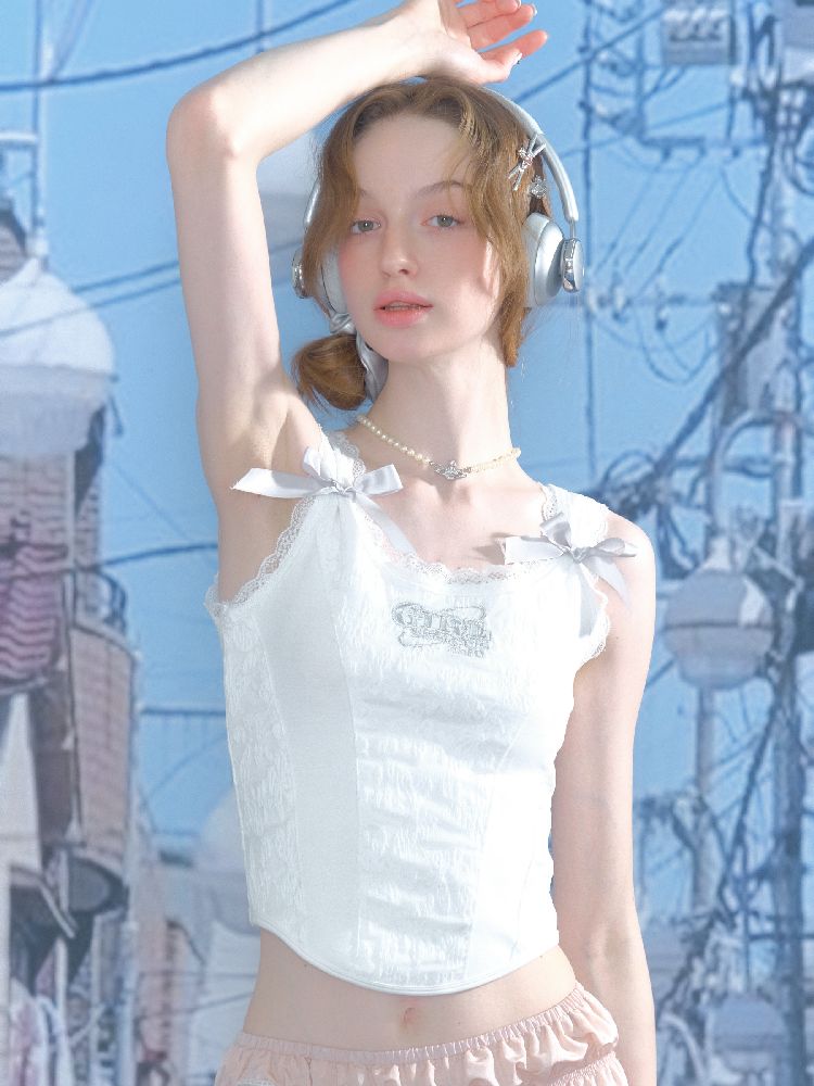 Lace Bow Tank Camisole【s0000012246】