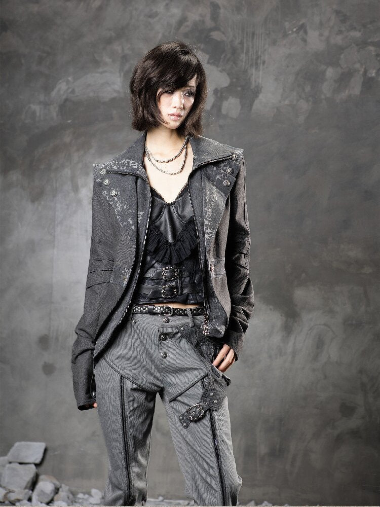 Fake Two Leopard Denim Jacket【s0000015949】