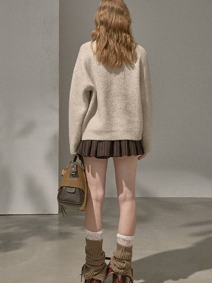 Playful Kitten Round Neck Long Sleeve Sweater【s0000014402】