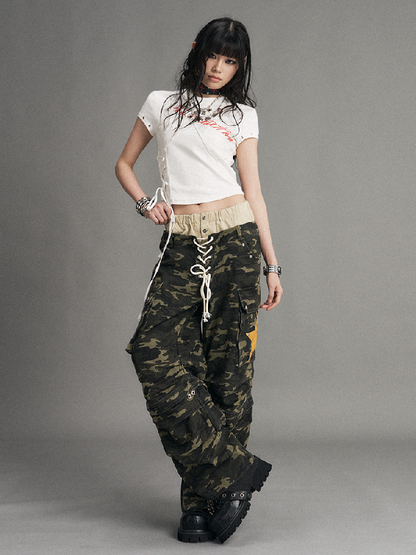 Lace Print Slim Short Sleeve T Shirt【s0000017771】