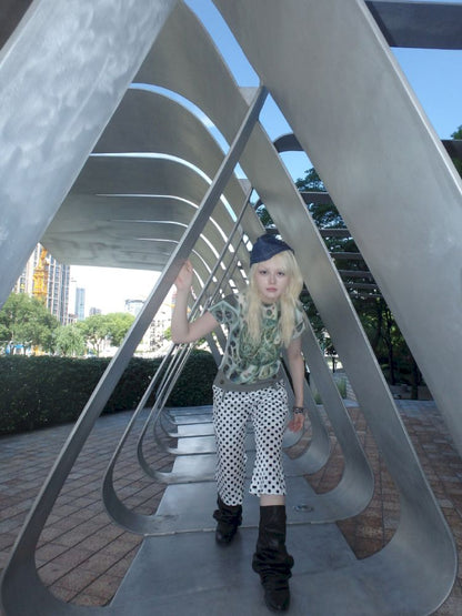 Polka dot wide-leg casual pants【s0000013180】