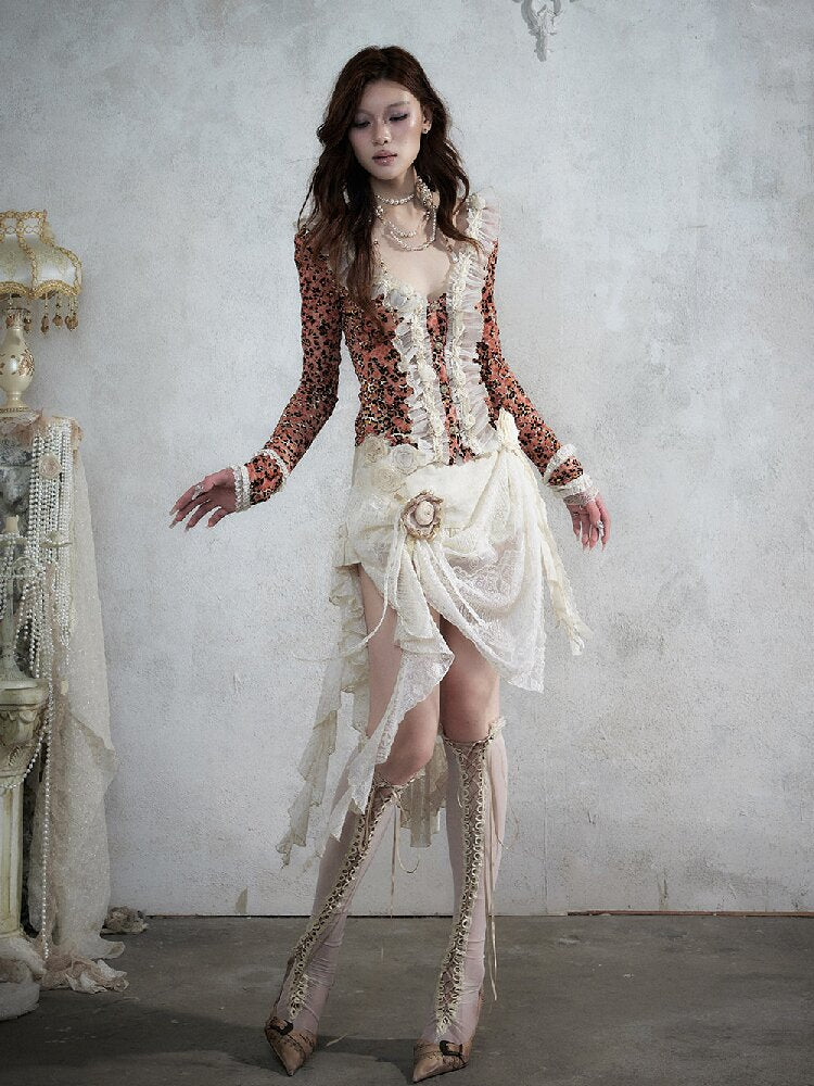 Baroque Leopard Mesh Lace Cardigan【s0000017993】