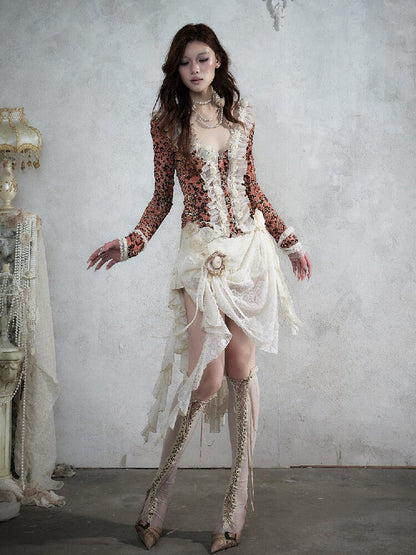 Baroque Leopard Mesh Lace Cardigan【s0000017993】
