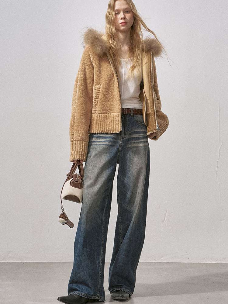 Bear Ears Velvet Faux Fur Jacket【s0000015235】