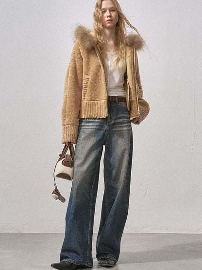 Bear Ears Velvet Faux Fur Jacket【s0000015235】