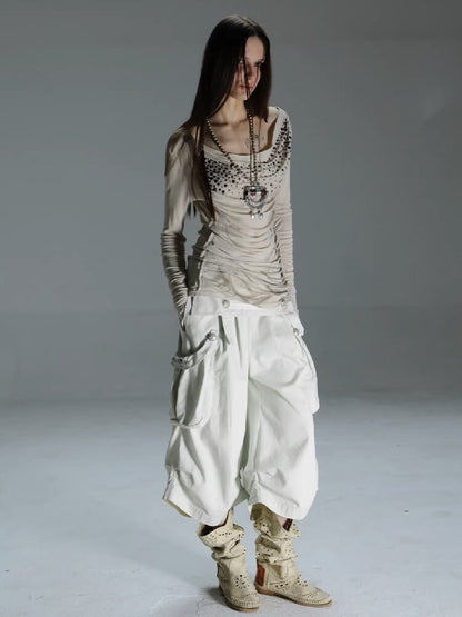 Vintage Low Rise Cargo Cropped Pants【s0000015906】