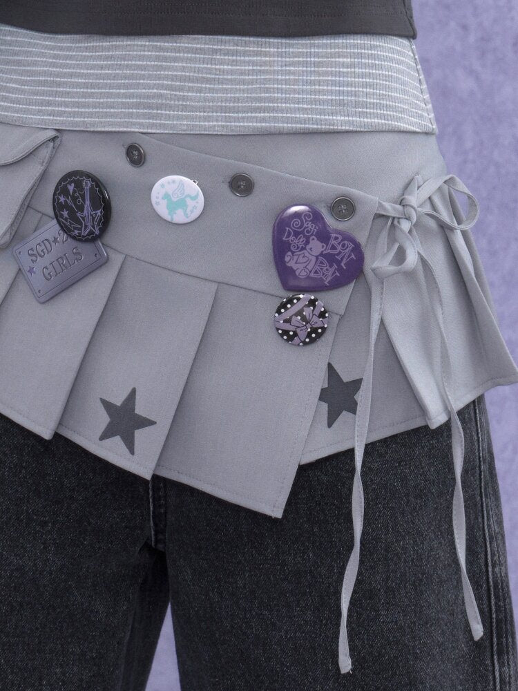 Black Purple Badge Set Brooch【s0000016643】