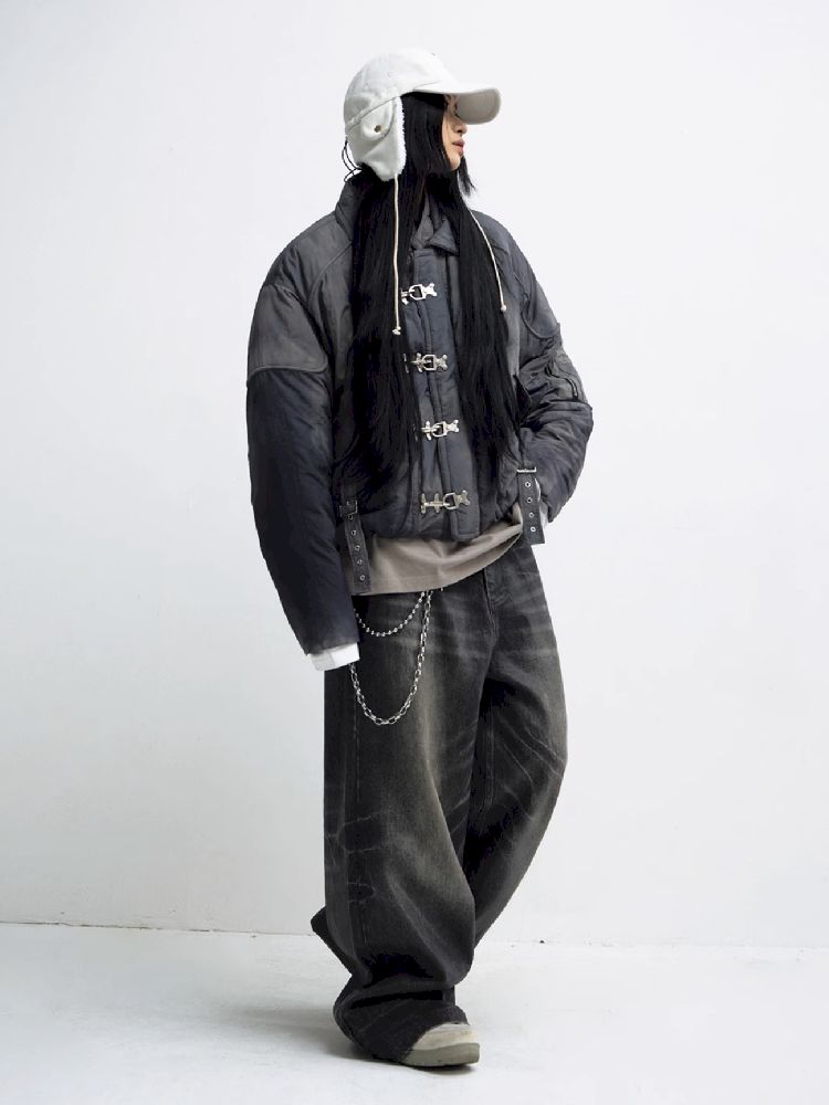 Airplane Button Short Cotton Jacket【s0000011347】