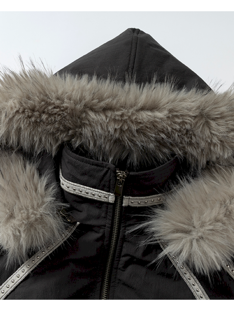 Street Punk Fur Hooded Padded Jacket【s0000014922】