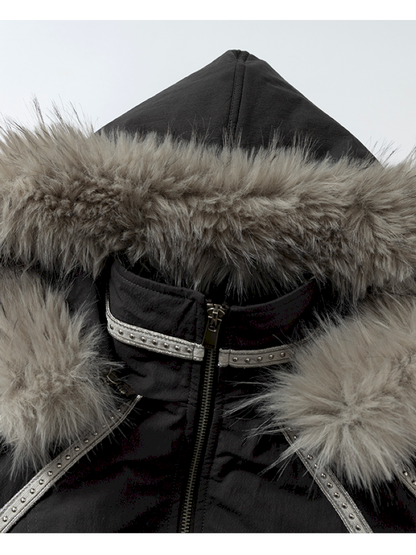 Street Punk Fur Hooded Padded Jacket【s0000014922】