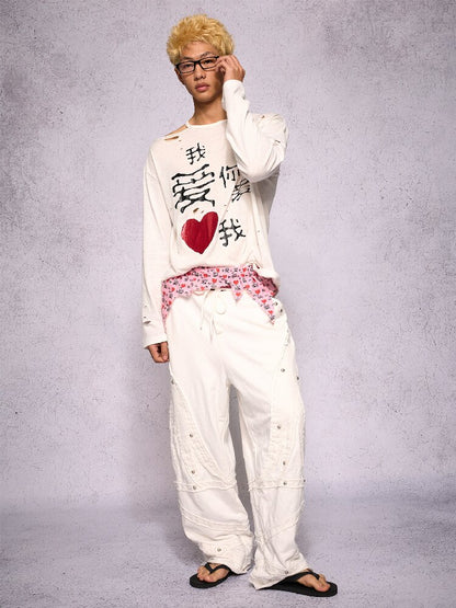 "I love you, love me" Torn Arro Pants【s0000019131】