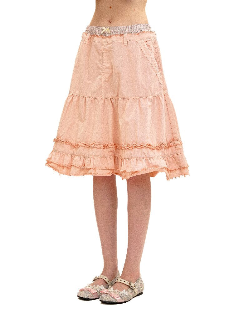 Fake Paneled Ruffled A-line Skirt【s0000016100】