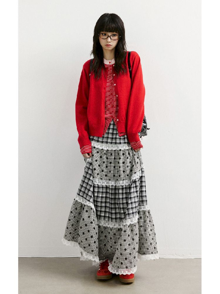 Large Hem A-line Long Half Skirt【s0000011420】