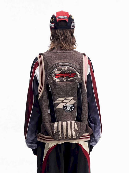 Vintage Racing Knitted Vest【s0000015177】