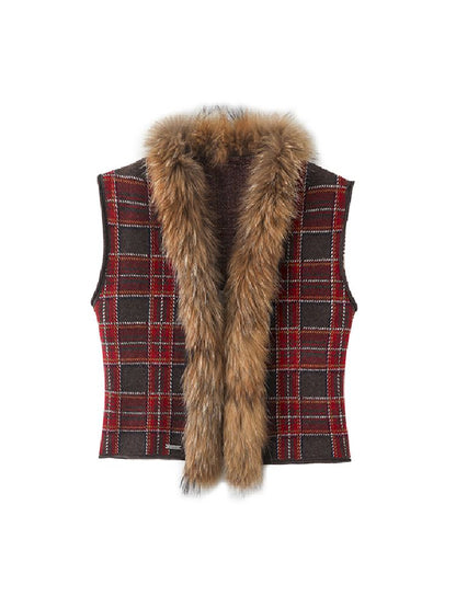 Raccoon Hair Knit Sleevels Vest [S0000010662]