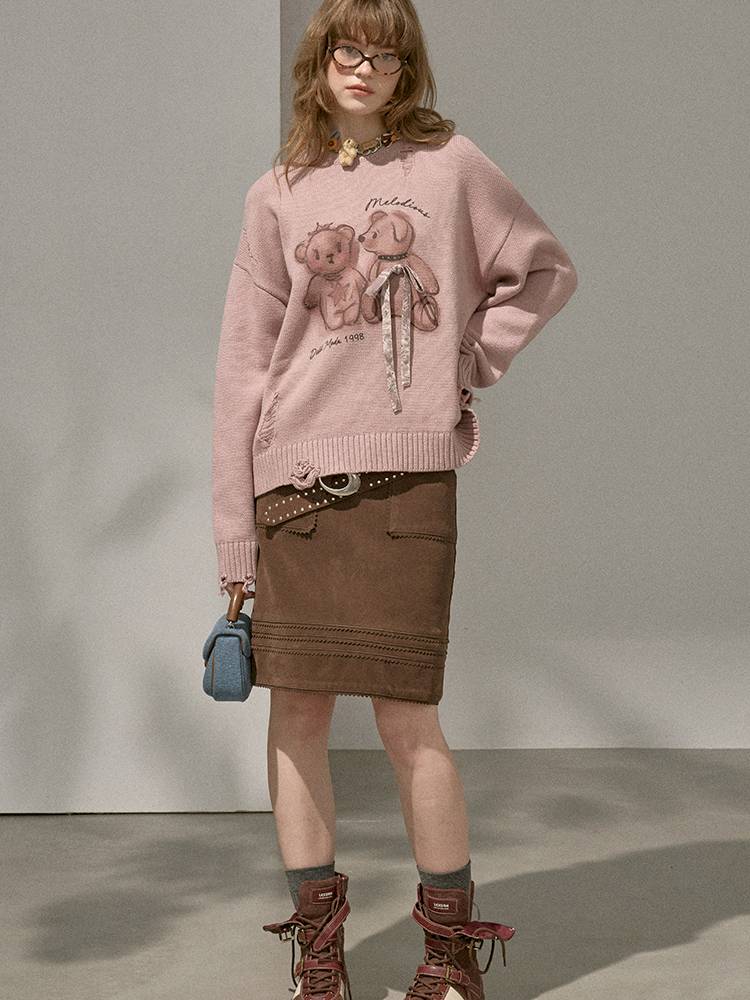 Large Pockets Leather Skirt【s0000014410】