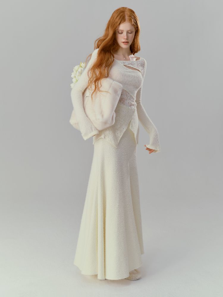 Slim irregular wool knit sweater【s0000012138】