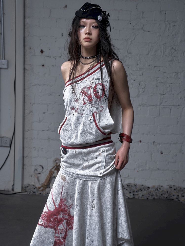 Hoodie sleeveless bodycon dress【s0000012785】