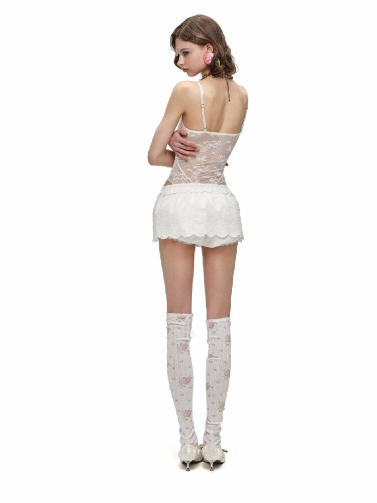 Lace Mesh Patchwork Bodysuit Blouse【s0000016908】