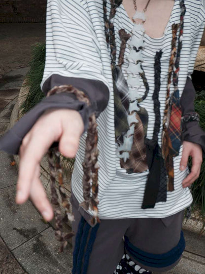 Multi-Tie Striped Long Sleeves【s0000015142】