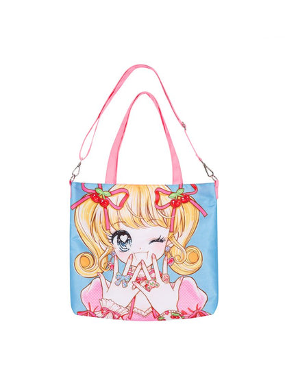 Girl Illustration Pattern Crossbody Handbag【s0000012347】