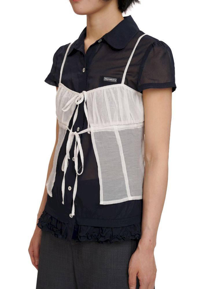 Overlay niche design lace-up camisole【s0000012521】