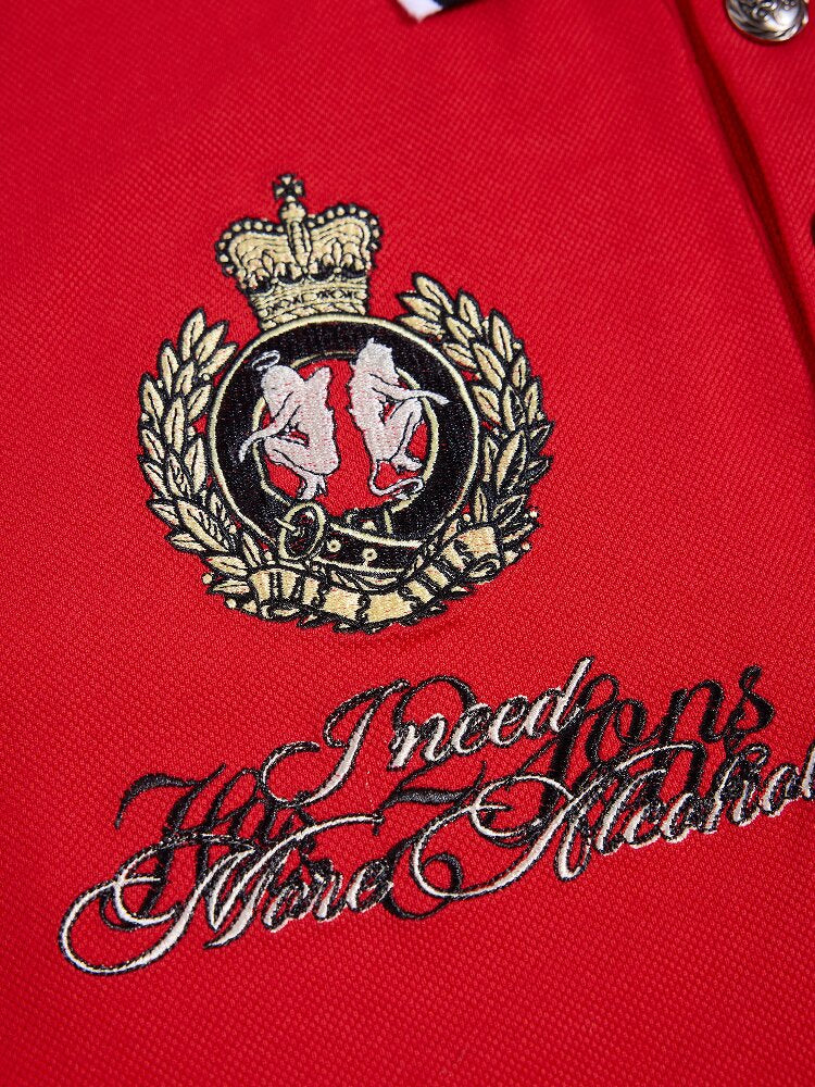 Blazing Soul Embroidered Polo Shirt【s0000016960】