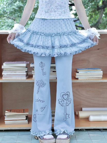 Quirky Girl Fake Two Pieces Cake Skirt Pants【s0000017472】