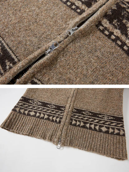 Fairy Island Jacquard Long Sleeve Knit Cardigan【s0000014073】