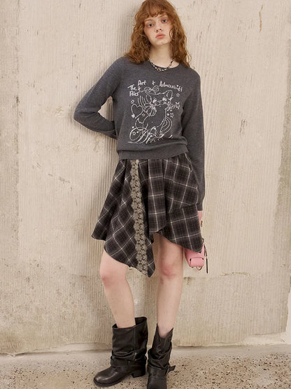 Lace Patchwork Skirt A-Line Mini Skirt【s0000014066】