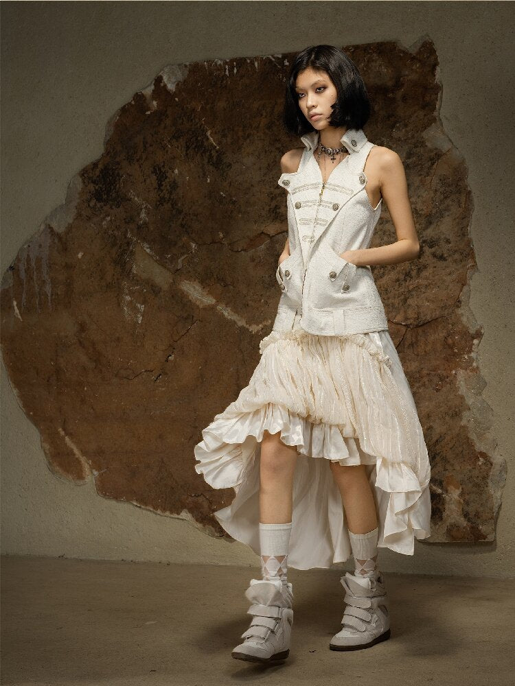 Sleeveless Halterneck Vest Shirt Top【s0000016885】
