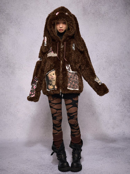 Rabbit Patch Fur Jacket【s0000019136】