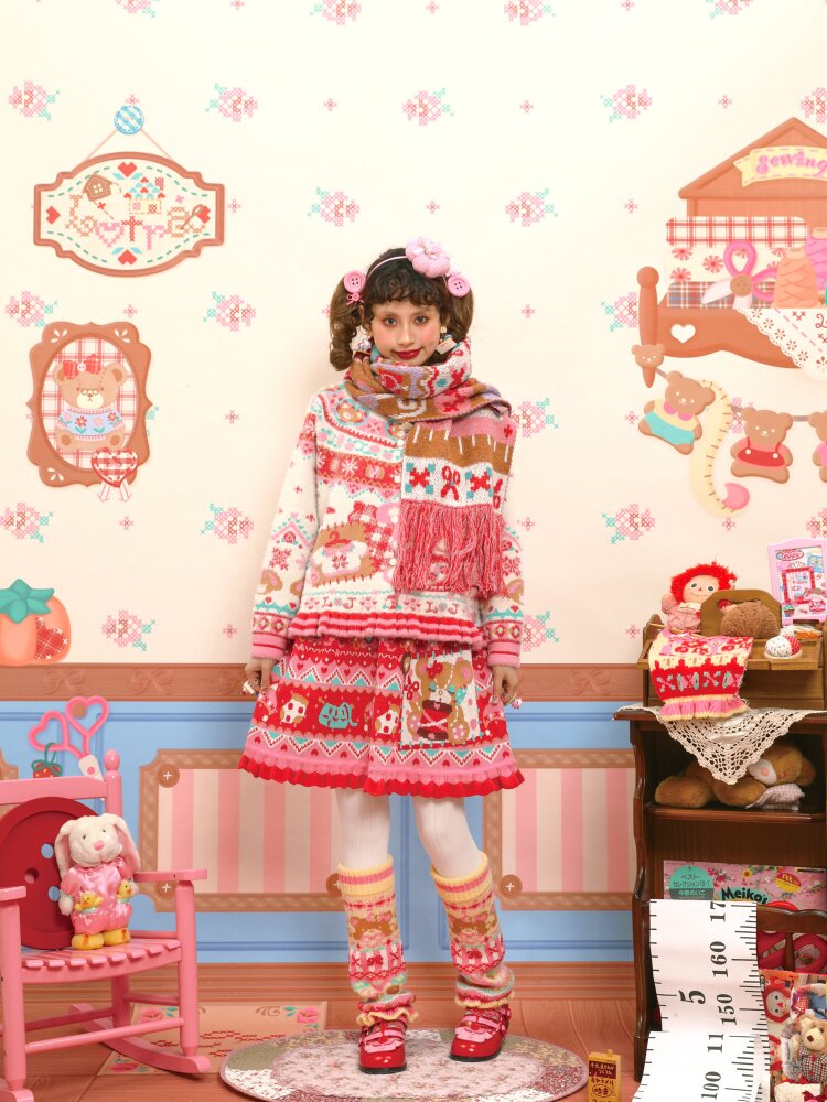 Red Fair Island Bear Lace Skirt【s0000015571】