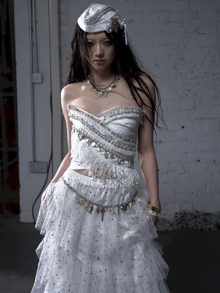 Irregular short strapless vest【s0000012783】