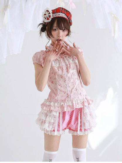 Pink Polka Dot Lolita Pants Skirt【s0000016552】