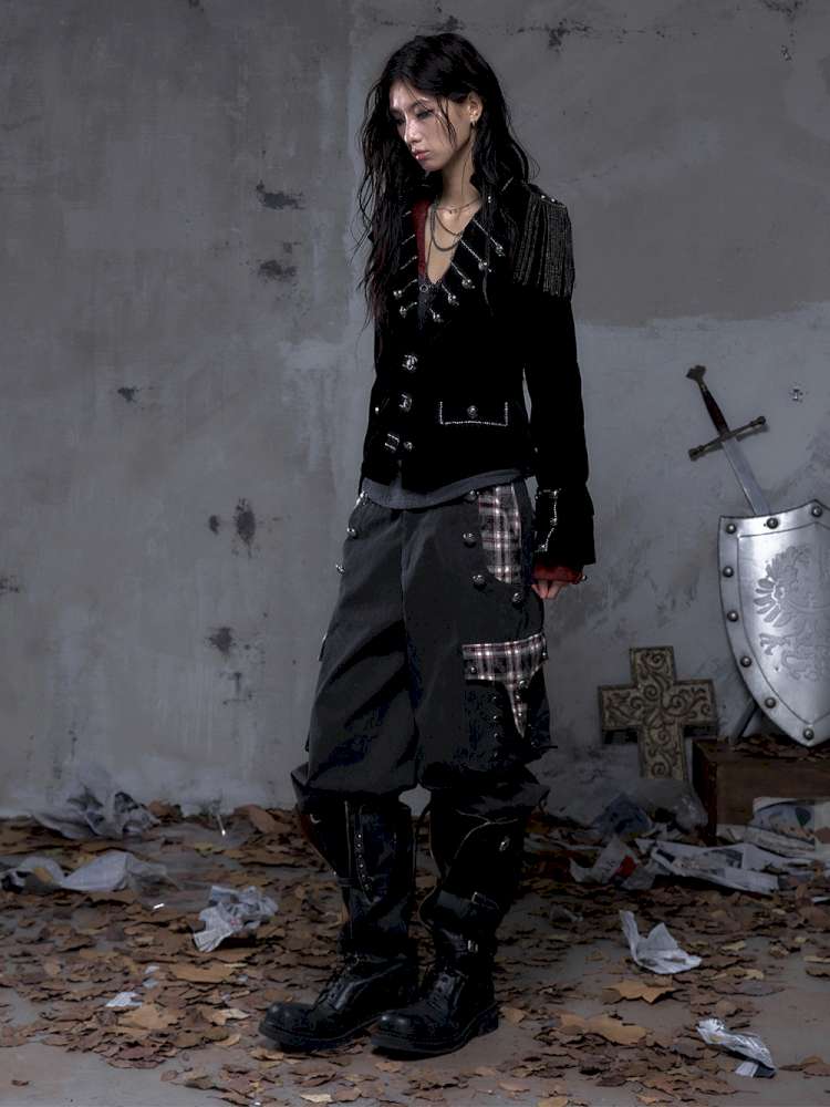 Waist-Defining Flocked Suit Jacket【s0000014458】