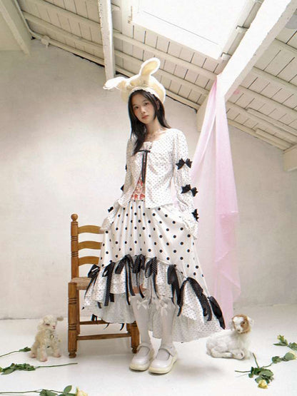 Asymmetric Bow Midi Skirt【s0000014525】