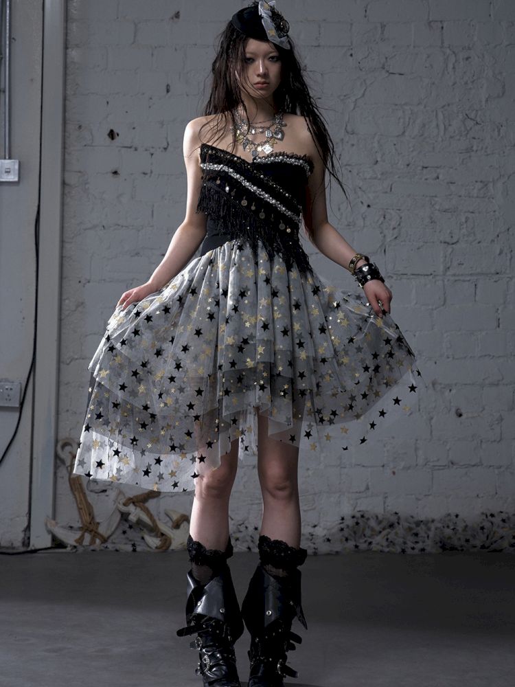 Puffy Tulle Two-Way Strapless Half-Skirt【s0000012792】