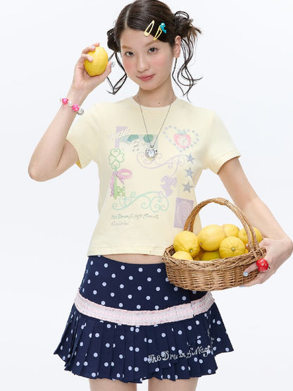Two Color Vine Slim Short T-Shirt【s0000016407】